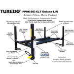 Tuxedo FP9K-DX-XLT 9,000 lb Deluxe Storage Lift Extended Length / Height - Poly casters, drip trays, jack tray - Image 2