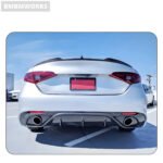 Alfa Romeo Giulia Carbon Fiber Rear Bumper Diffuser Body Kit (2016-2019) - Image 4
