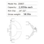 AMGO 20807 Adjustable Wheel Support Adapter - Image 4