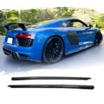 Audi R8 V10 Coupe Carbon Fiber Side Skirts Lip Extensions Body Kit (2016-2018)