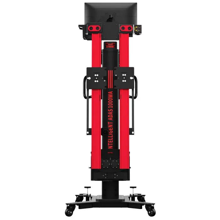 IA1000 calibration frame in folded storage position with crossbar collapsed against the vertical column