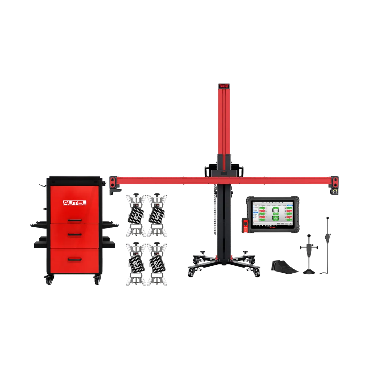 autel-iwa500act-wheel-alignment-system-tablet-storage-cabinet-hero Autel MaxiAlign IWA500ACT Wheel Alignment System with Tablet and Rim Storage Cabinet - Image 1