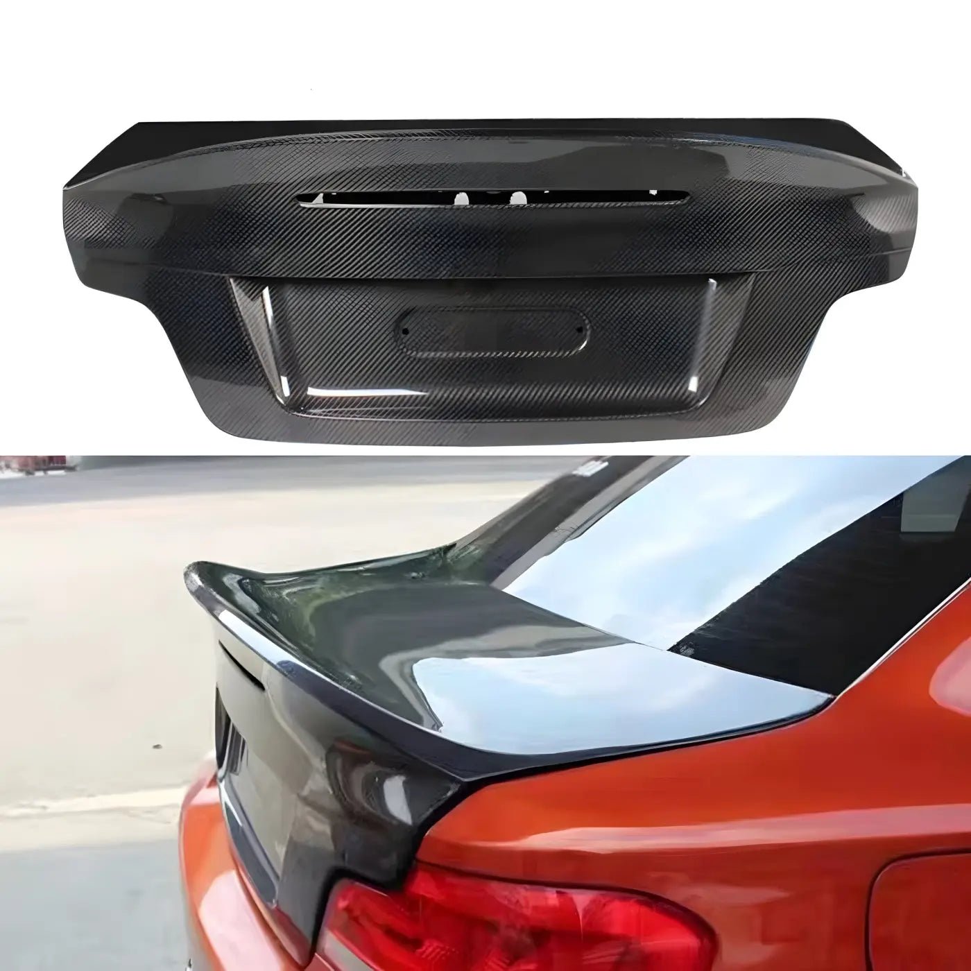 bmw-1-series-e82-m-coupe-carbon-fiber-rear-trunk-boot-cover-wing-lip-2008-2013-body-kits-performance-4-150 BMW 1 Series E82 M Coupe Carbon Fiber Rear Trunk Boot Cover Wing Lip (2008-2013) - Image 1