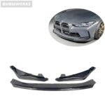 BMW M3/M4 (G80/G82/G83) 3-Piece Carbon Fiber Front Bumper Chin Lip Spoiler (2022+) - Image 6
