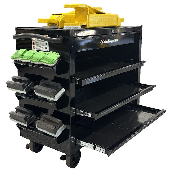 challenger-lifts-acc-cart-image01 Challenger Lifts Two Post Adapter & Storage Cart Package - Image 1