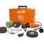 72214950080 FEIN WPO 14-25 E Corded Angle Polisher Set with Sanding Fleece, Backing Pad, Gum Wheel, Anti-Vibration Handle, Tool Case