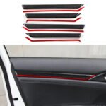 Door Strips Trim Decals Carbon Fiber Stickers 10th 2016-2021 Honda Civic
