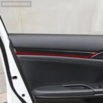Door Strips Trim Decals Carbon Fiber Stickers 10th 2016-2021 Honda Civic - Image 5
