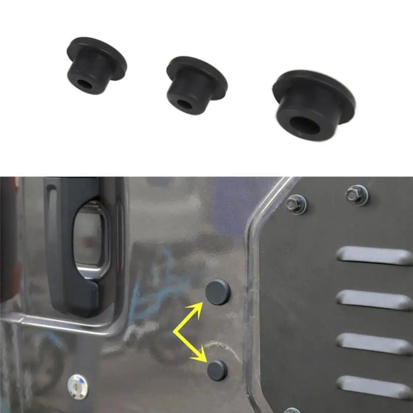 exterior-tailgate-door-hole-plug-jeep-wrangler-jk-jl-gladiator-jt-2007-2023-498 Exterior Tailgate Door Hole Plug Jeep Wrangler JK JL Gladiator JT 2007-2023 - Image 1