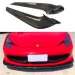 Ferrari 458 Carbon Fiber 2-Piece Front Angle Wind Blade Bumper Lip (2009-2016)
