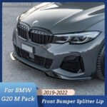 Front Bumper Lip Splitter Spoiler Diffuser Body Kit BMW 3 G20 M-Sport - Image 2
