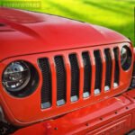 Front Headlight Circle & Grille Inserts Trim Cover Jeep Wrangler JL Gladiator - Image 6