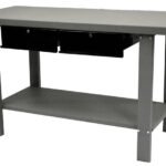 Homak 59" Industrial Steel Workbench with 2 Drawers
