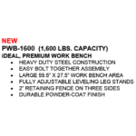 iDEAL PWB-1600 Premium Work Bench - 1,600 lbs. Cap. (XH-WB-II) - Image 3