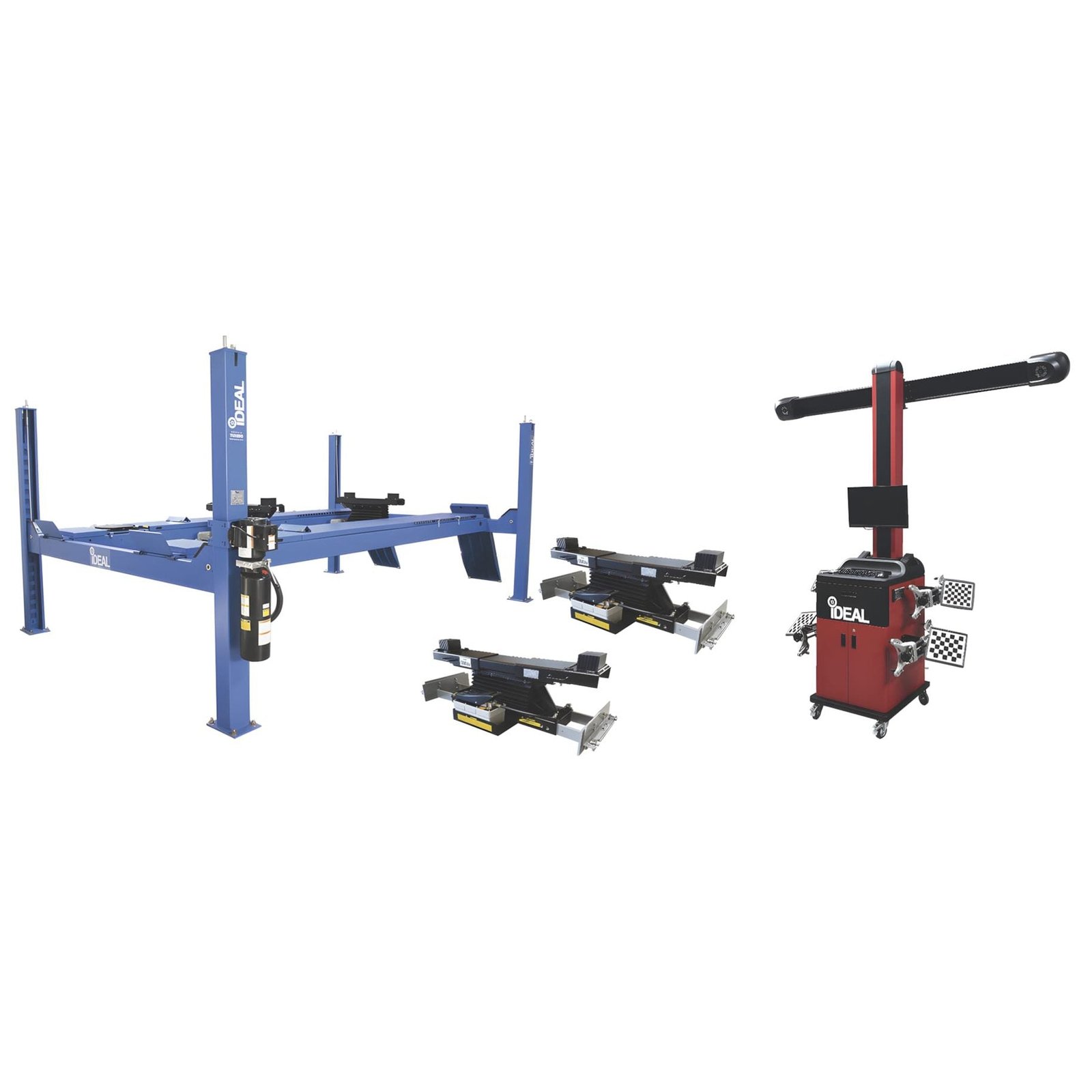 iDEAL-ck-fp14kacx-iwa-60-2000t-k-hero iDeal 14,000 lb 4-Post Alignment Lift & 3D Wheel Aligner Combo — FP14KAC-X + IWA-60-2000T-K + RAJ-7K-H - Image 1