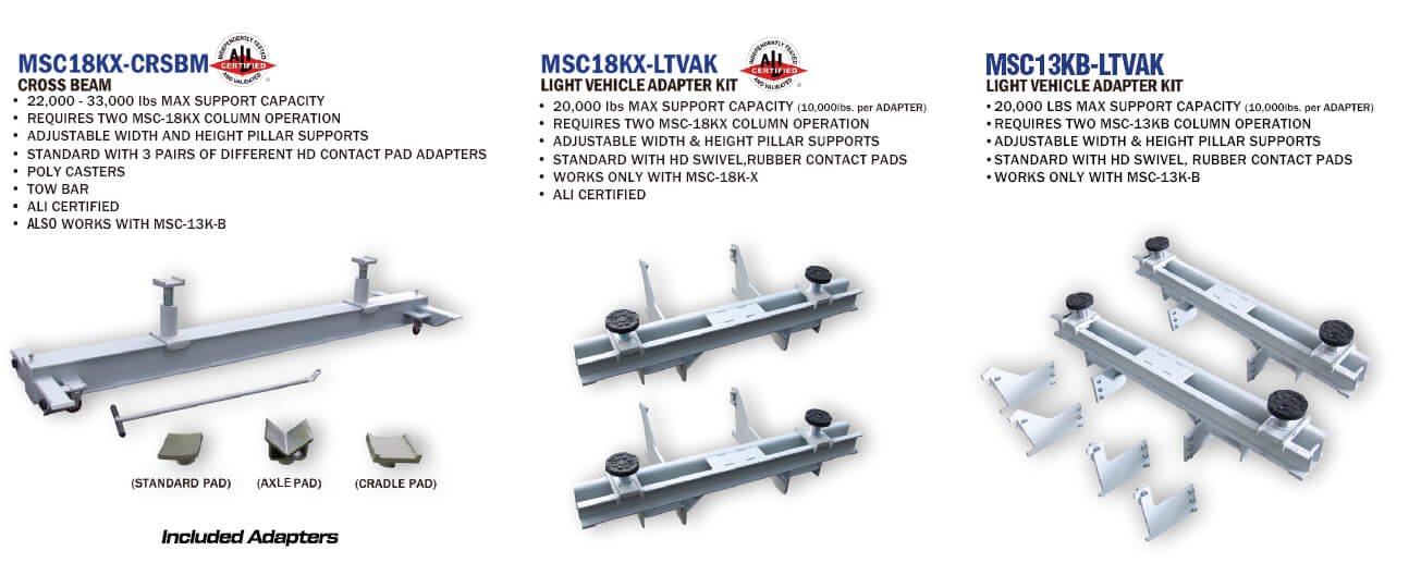iDEAL Mobile Column Lift Accessories