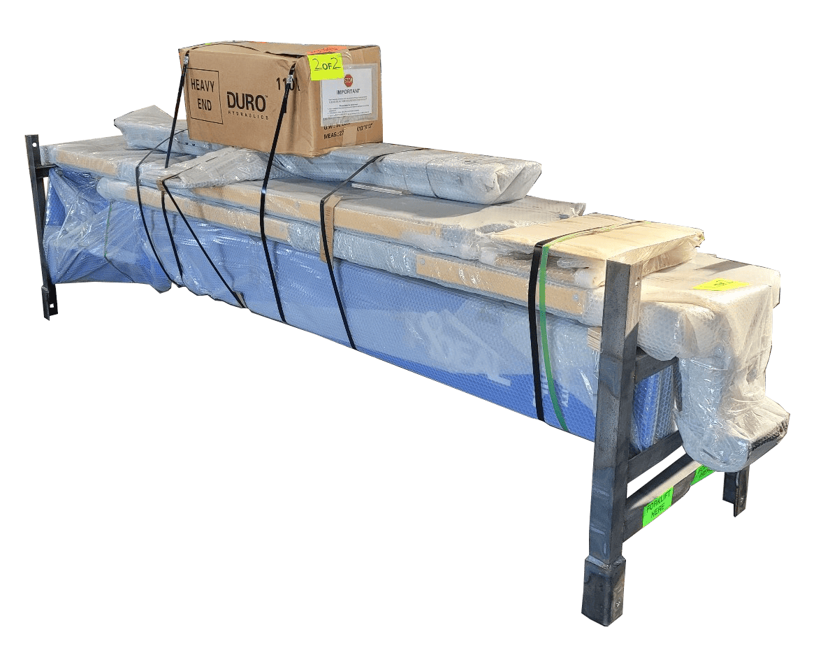 iDEAL SC-2K-UTV-X shipping crate with banded protective packaging and DURO power unit carton