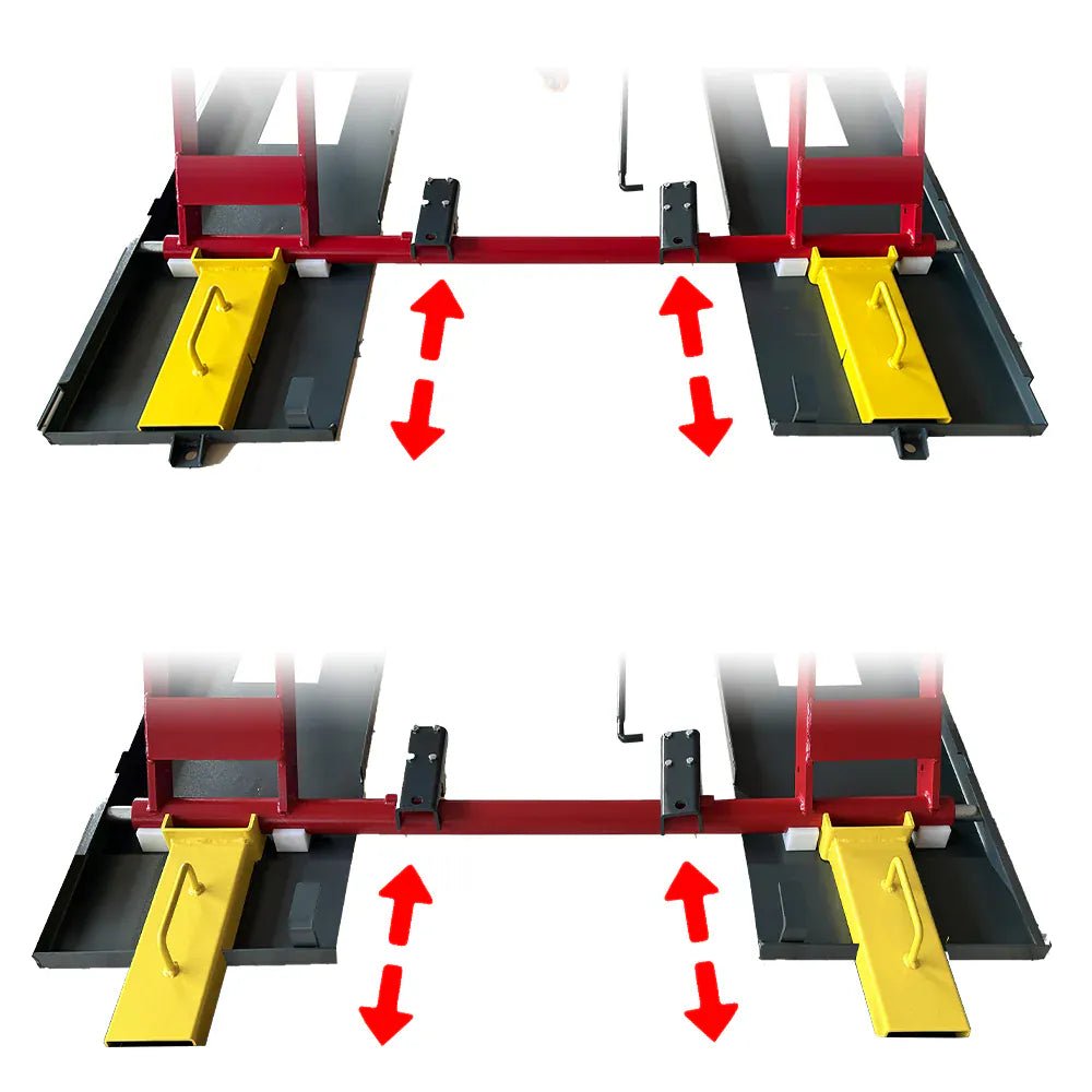 Katool KT-X77 sliding platform extension diagram showing range of motion