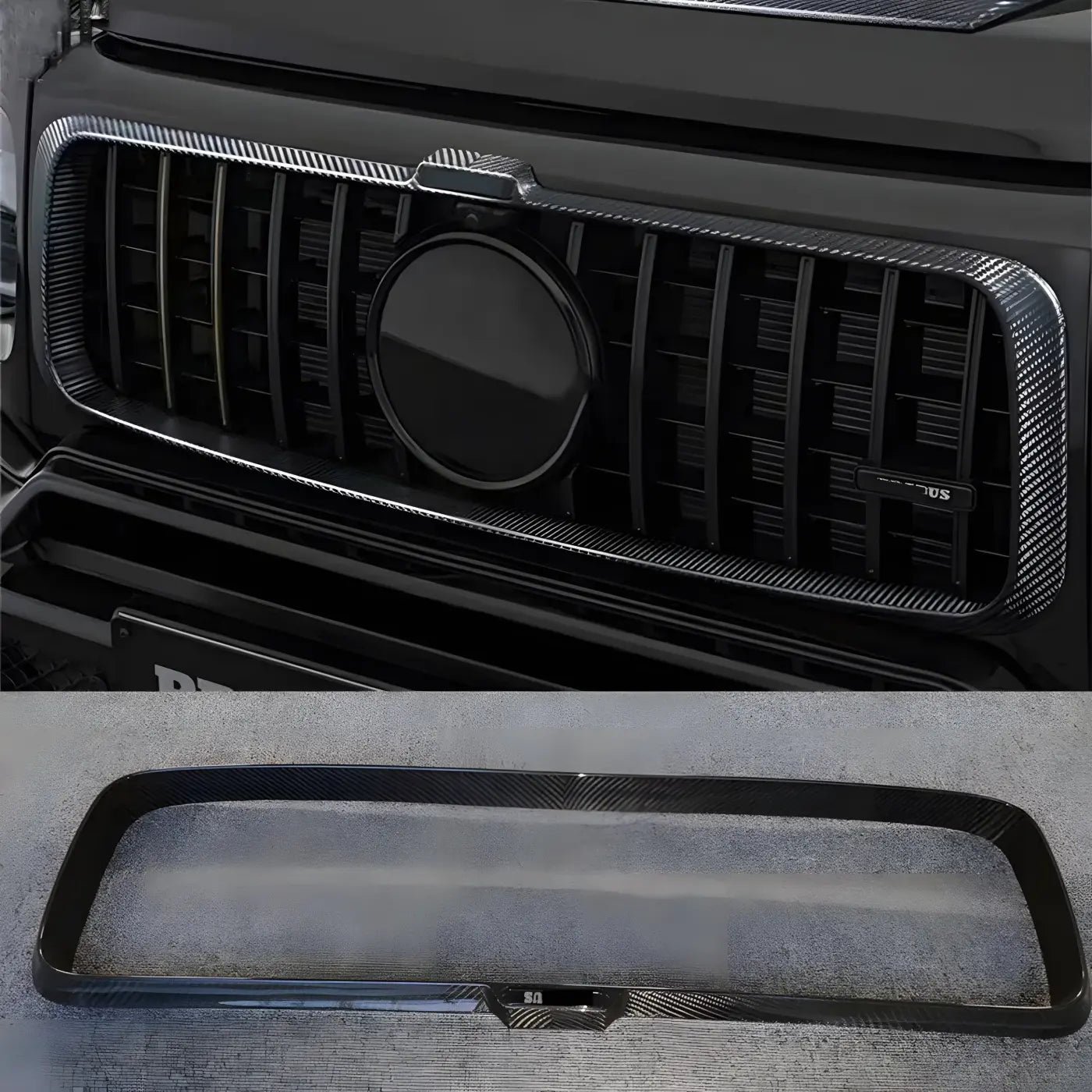 mercedes-benz-g-class-w464-g63-amg-carbon-fiber-front-grille-frame-trim-2019-2023-body-kits-performance-926 Mercedes-Benz G-Class W464 G63 AMG Carbon Fiber Front Grille Frame Trim (2019-2023) - Image 1