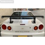 Nissan GT-R R34 GT-T Rear Wing Wet Carbon (1998-2002) - Image 5