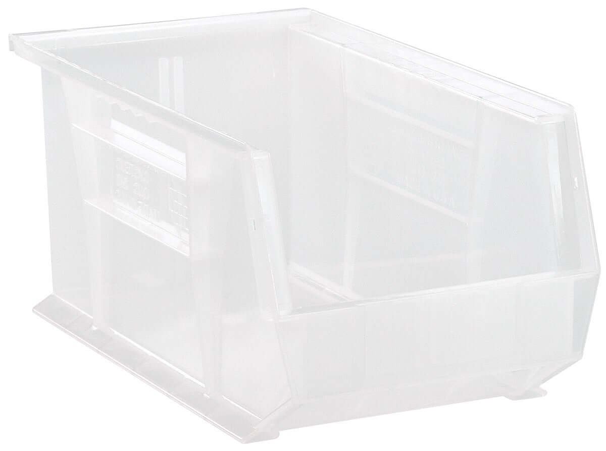 qus240cl_1 Stack + Hang Bins - 14.75in x 8.25in x 7in - Clear - 12 Case - Image 1