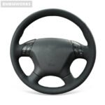 Steering Wheel Cover Hand Sewing Wrap Protector Trim Honda Accord 7 2004-2007 - Image 3